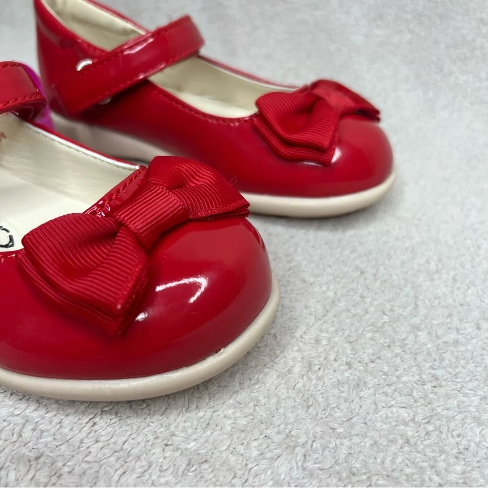 Samilor Bow Mary Janes Dress Shoes-Red-Toddler 9-Christmas-Holiday-Festive-Party - Picture 4 of 8